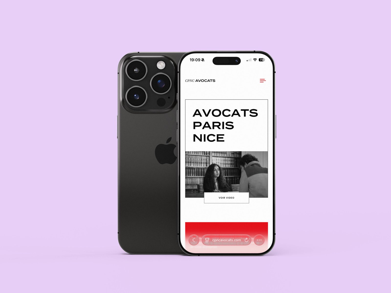 Version mobile du site CP&NC Avocats