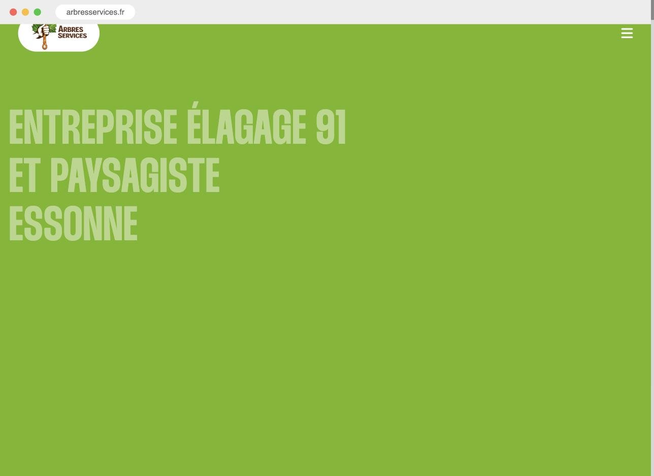 Aperçu du site Arbres Services