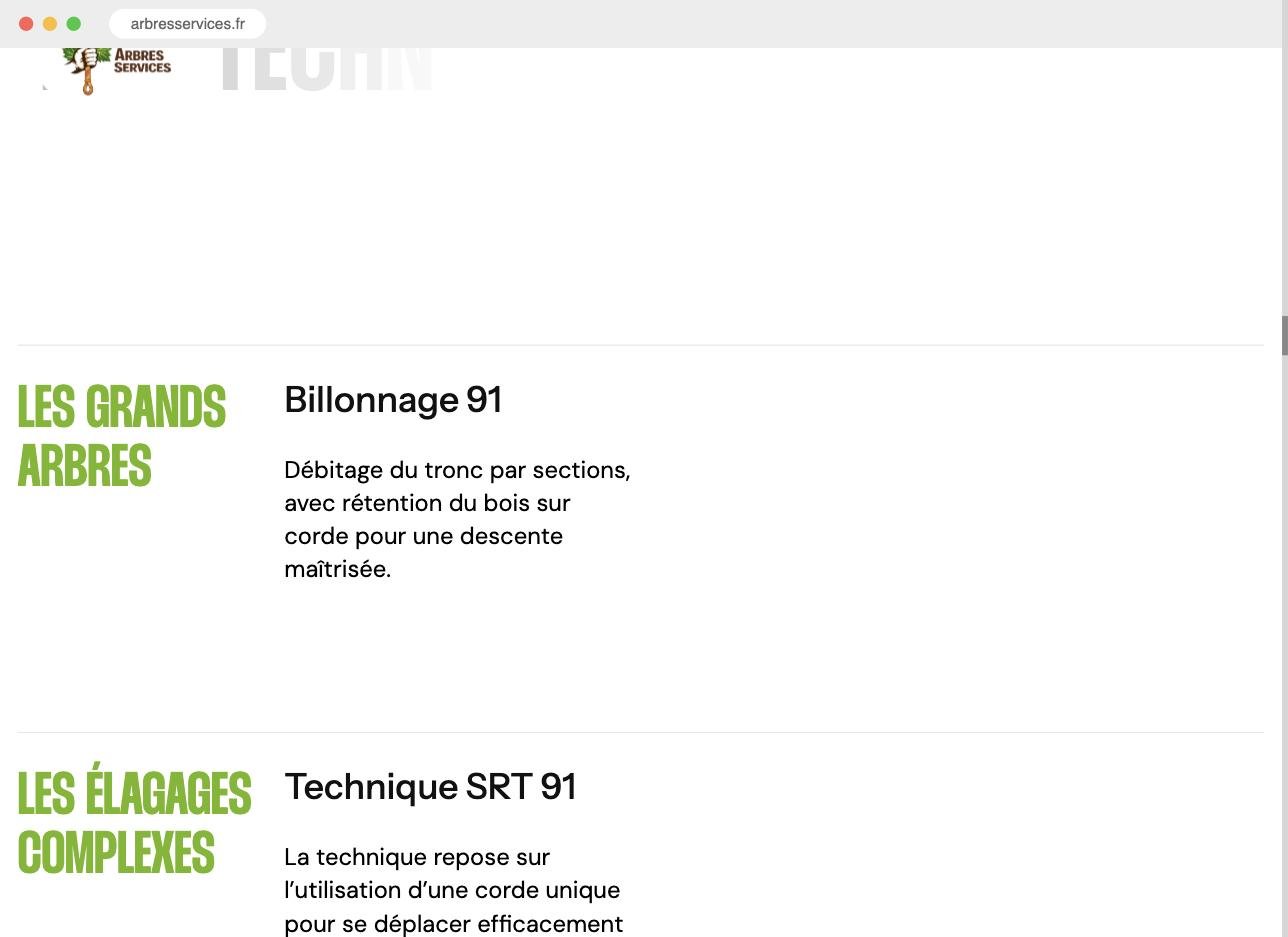Détail des techniques de grimpe sur le site Arbres Services
