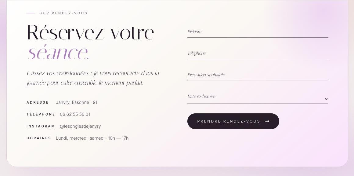 Formulaire de prise de rendez-vous
